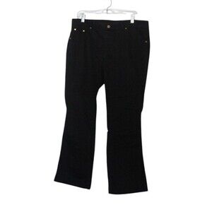 IMAN Womens Jeans  Black Boot Cut Denim Pants Stretch Size Large Short